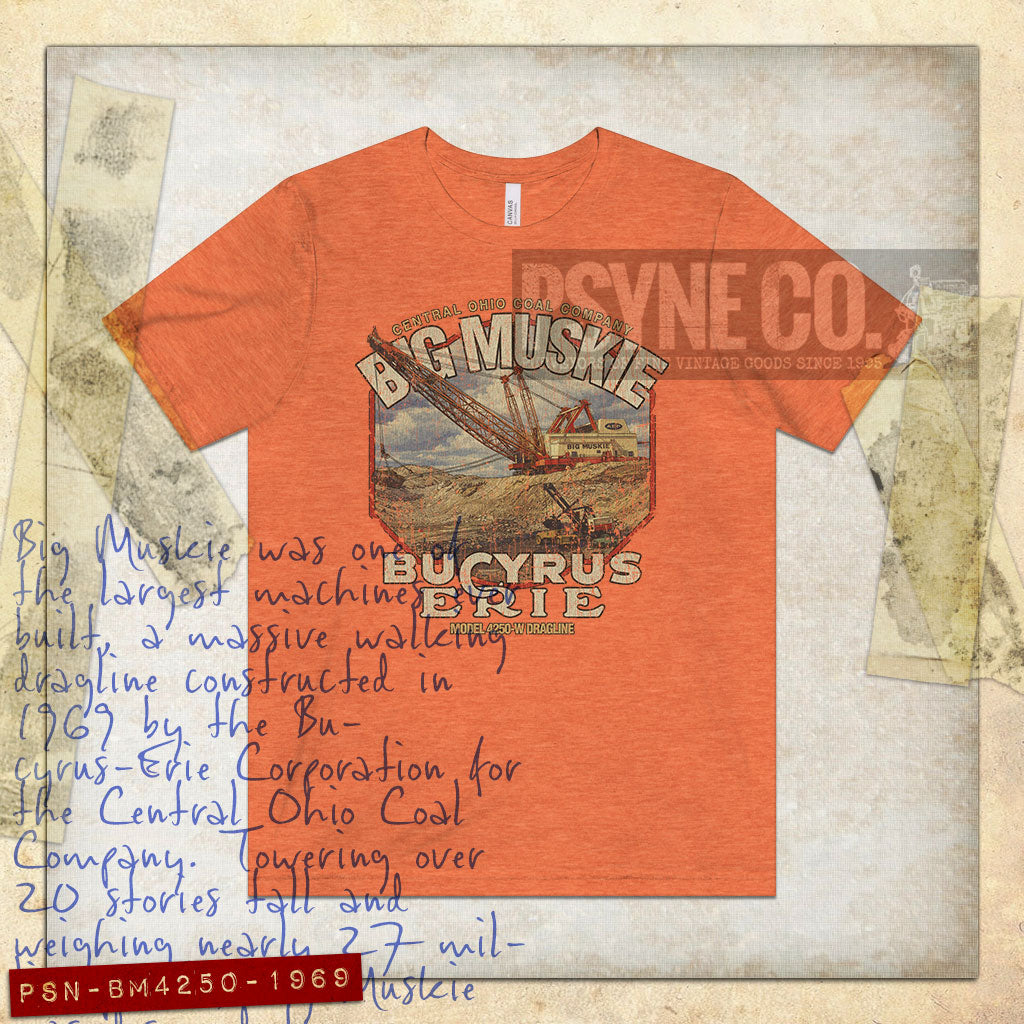Big Muskie Model 4250-W Dragline 1969 Vintage Men's T-Shirt