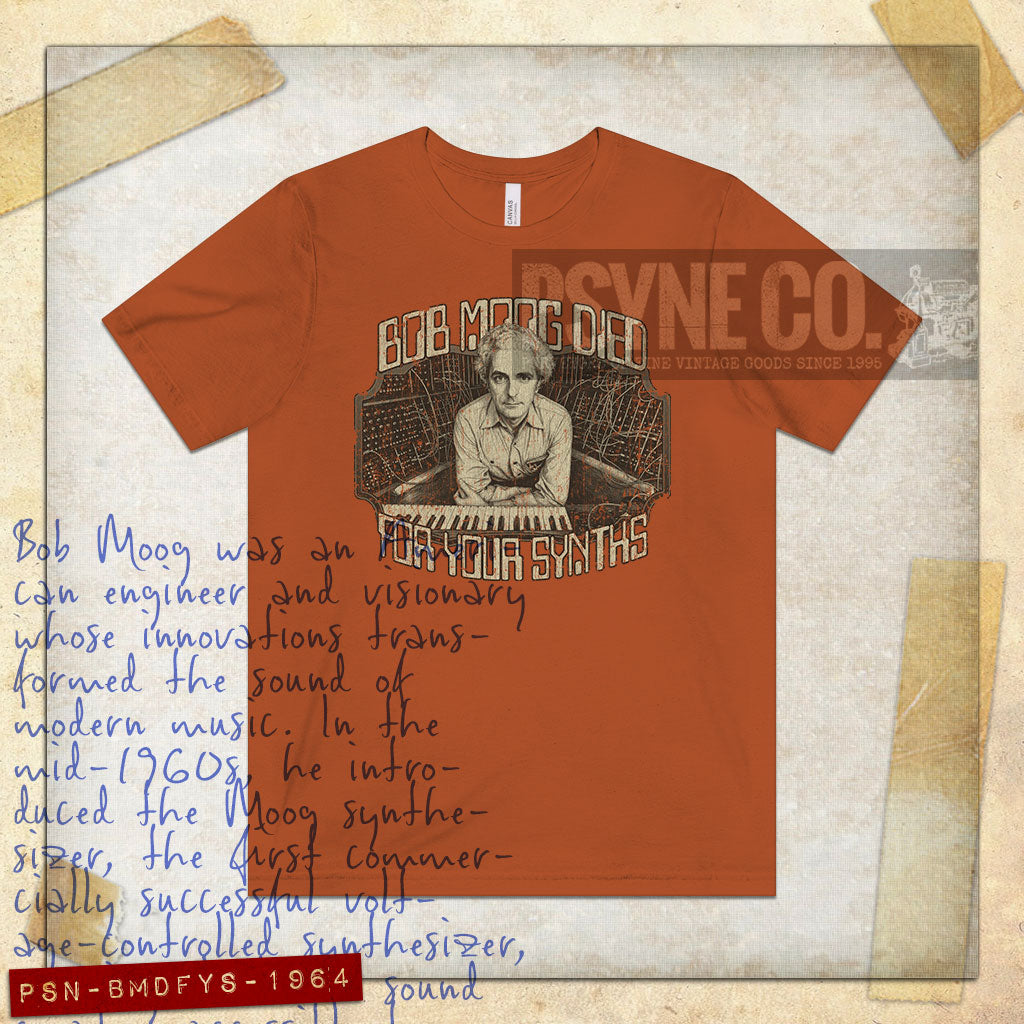 Bob Moog Died for Your Synths 1964 Vintage Men's T-Shirt