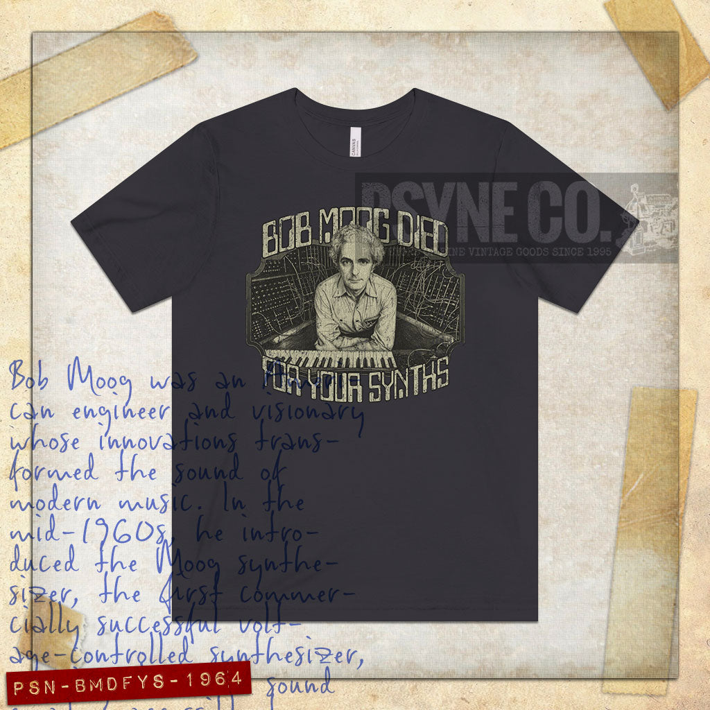 Bob Moog Died for Your Synths 1964 Vintage Men's T-Shirt