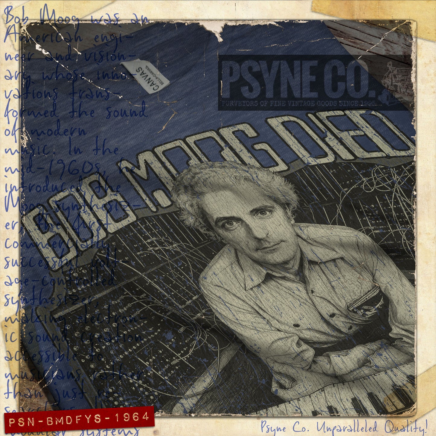 Bob Moog Died for Your Synths 1964 Vintage Men's T-Shirt