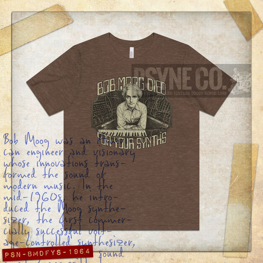 Bob Moog Died for Your Synths 1964 Vintage Men's T-Shirt