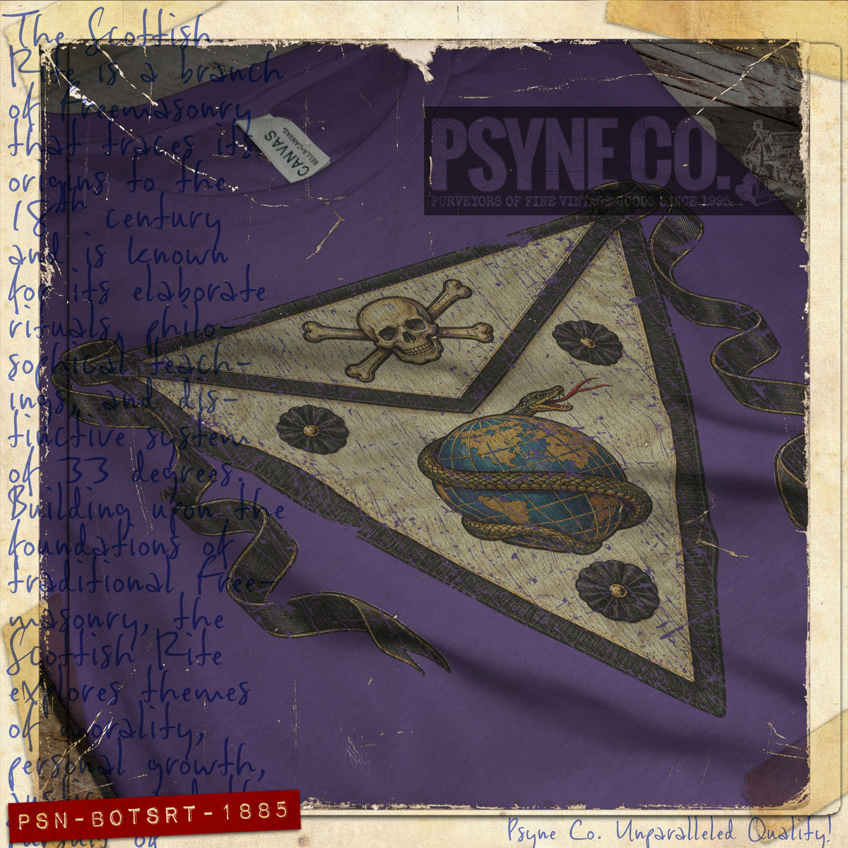 Banner of The Scottish Rite 1885 Vintage Men's T-Shirt