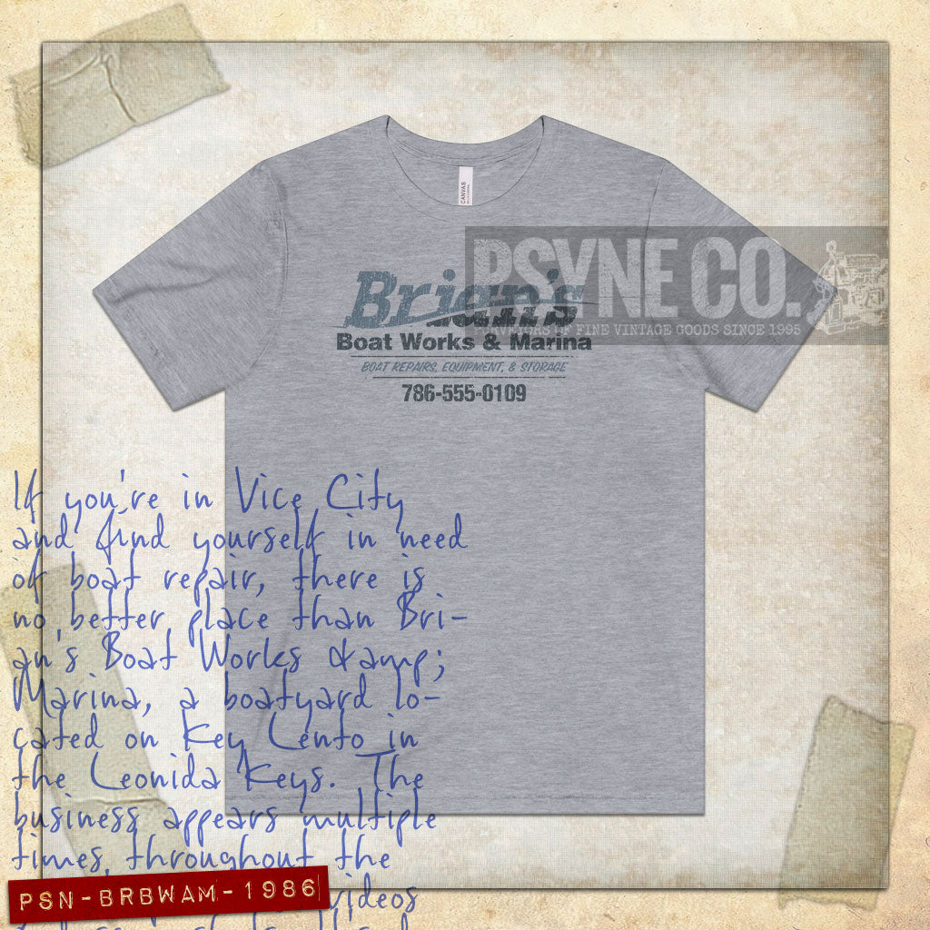 Brian's Boat Works & Marina 1986 Vintage Men's T-Shirt