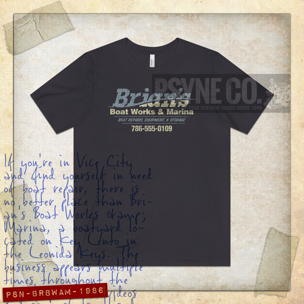 Brian's Boat Works & Marina 1986 Vintage Men's T-Shirt