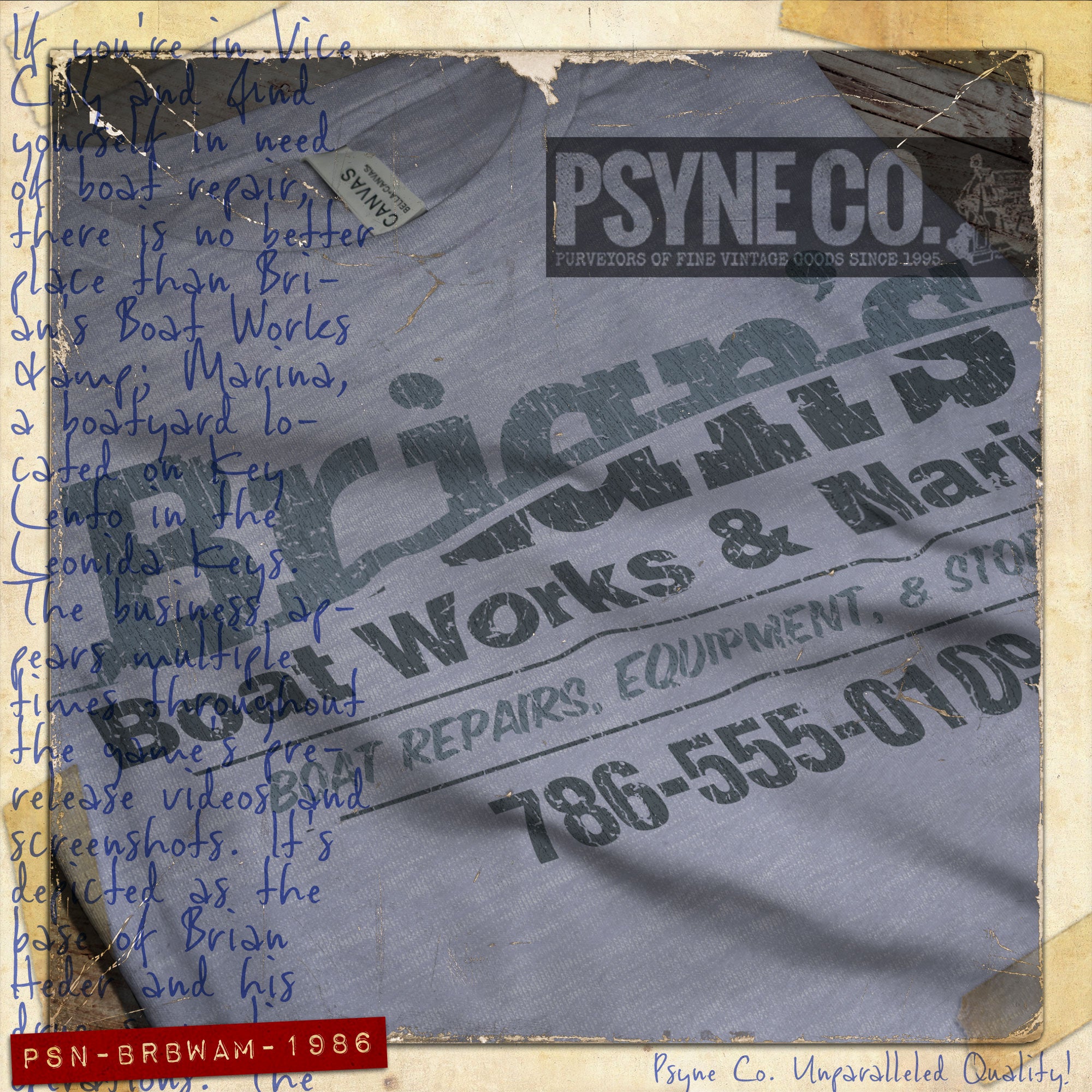 Brian's Boat Works & Marina 1986 Vintage Men's T-Shirt
