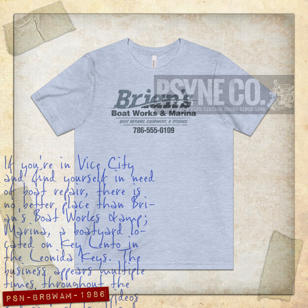 Brian's Boat Works & Marina 1986 Vintage Men's T-Shirt