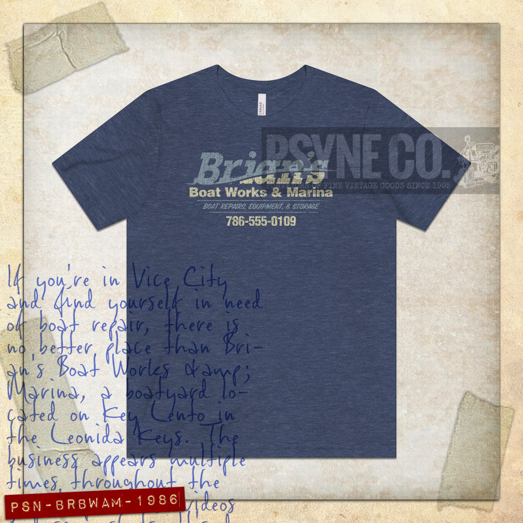 Brian's Boat Works & Marina 1986 Vintage Men's T-Shirt