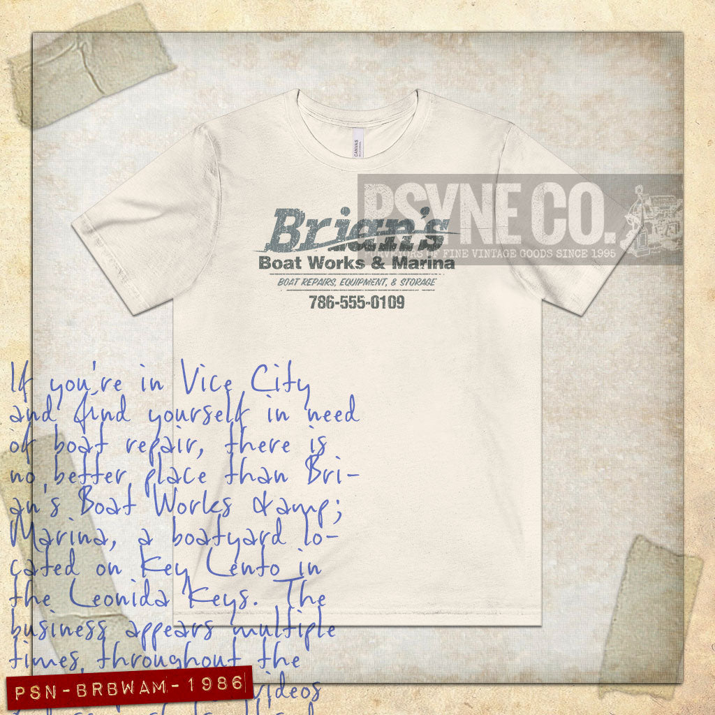Brian's Boat Works & Marina 1986 Vintage Men's T-Shirt