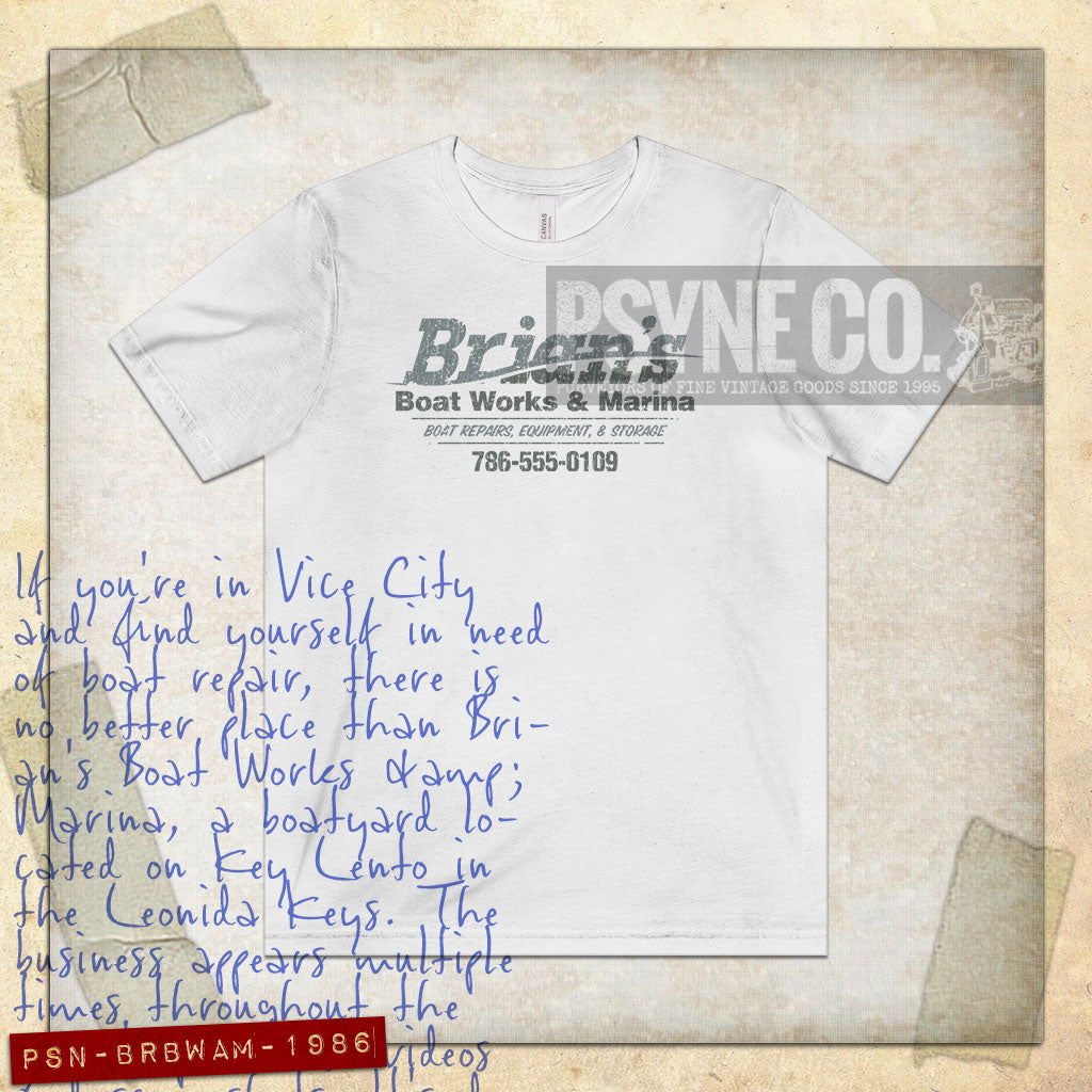 Brian's Boat Works & Marina 1986 Vintage Men's T-Shirt