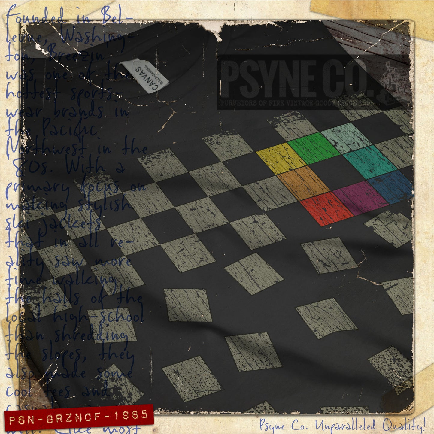 Breezin' Checker Falls 1985 Vintage Men's T-Shirt