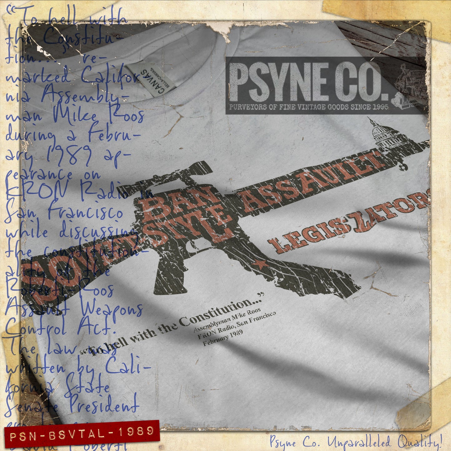 Ban Soviet Style Assault Legislators 1989 Vintage Men's T-Shirt