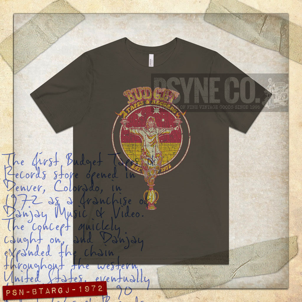 Budget Tapes & Records Genie Jesus 1972 Vintage Men’s T-Shirt