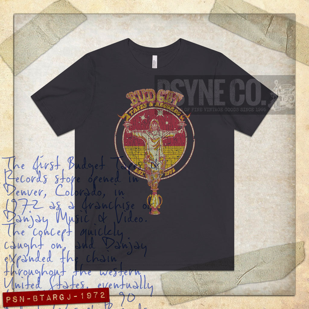 Budget Tapes & Records Genie Jesus 1972 Vintage Men’s T-Shirt