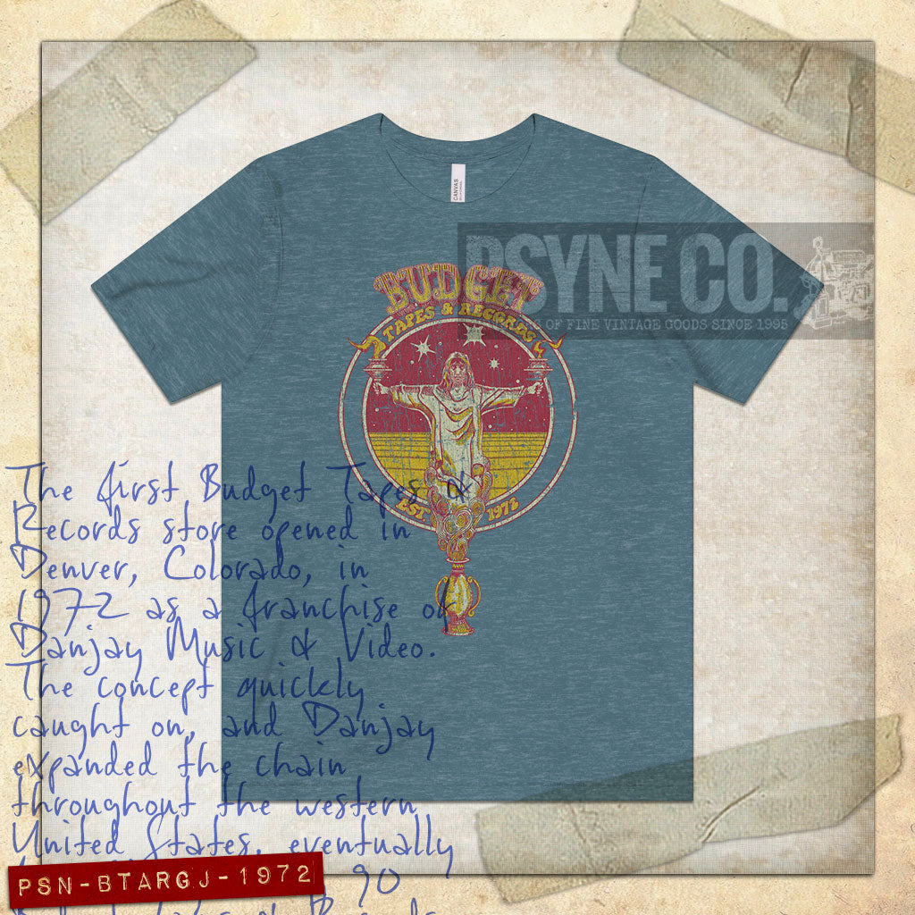 Budget Tapes & Records Genie Jesus 1972 Vintage Men’s T-Shirt