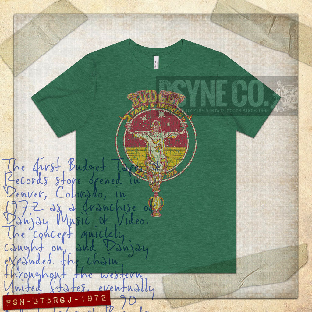 Budget Tapes & Records Genie Jesus 1972 Vintage Men’s T-Shirt