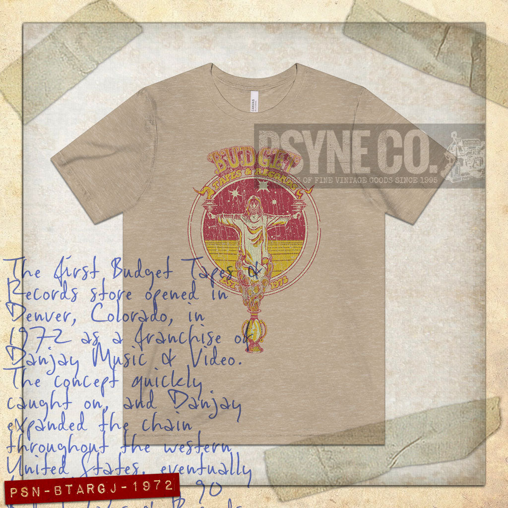 Budget Tapes & Records Genie Jesus 1972 Vintage Men’s T-Shirt
