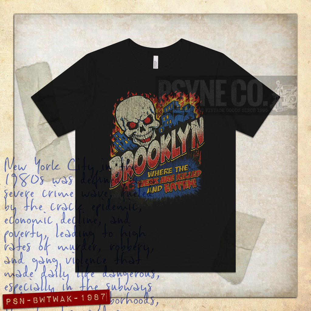 Brooklyn Where The Weak Are Killed And Eaten 1987 Vintage Men's T-Shirt