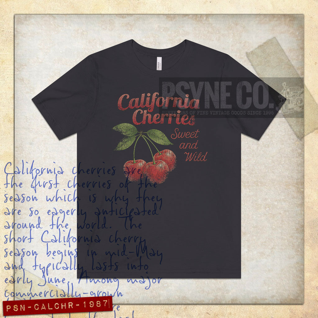 California Cherries Sweet and Wild 1987 Vintage Men's T-Shirt