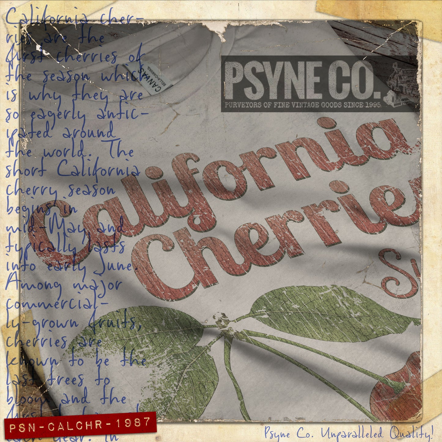 California Cherries Sweet and Wild 1987 Vintage Men's T-Shirt