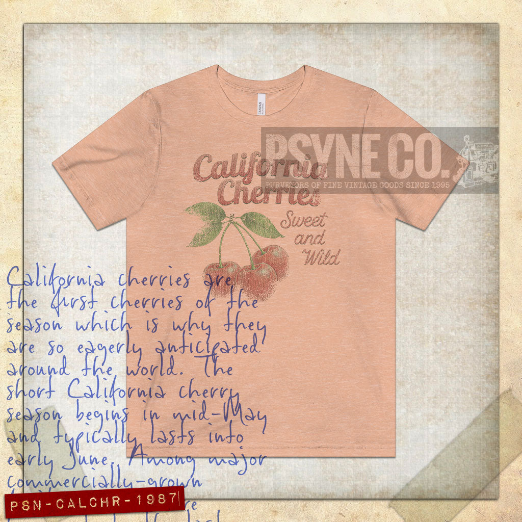 California Cherries Sweet and Wild 1987 Vintage Men's T-Shirt