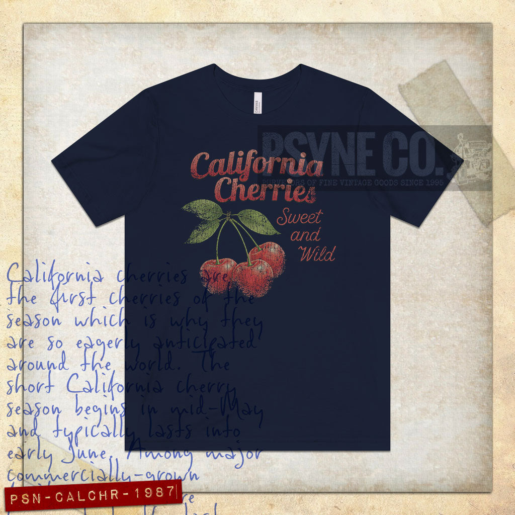 California Cherries Sweet and Wild 1987 Vintage Men's T-Shirt