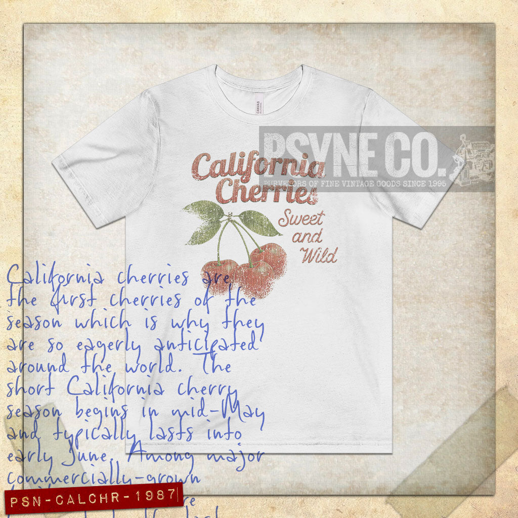 California Cherries Sweet and Wild 1987 Vintage Men's T-Shirt