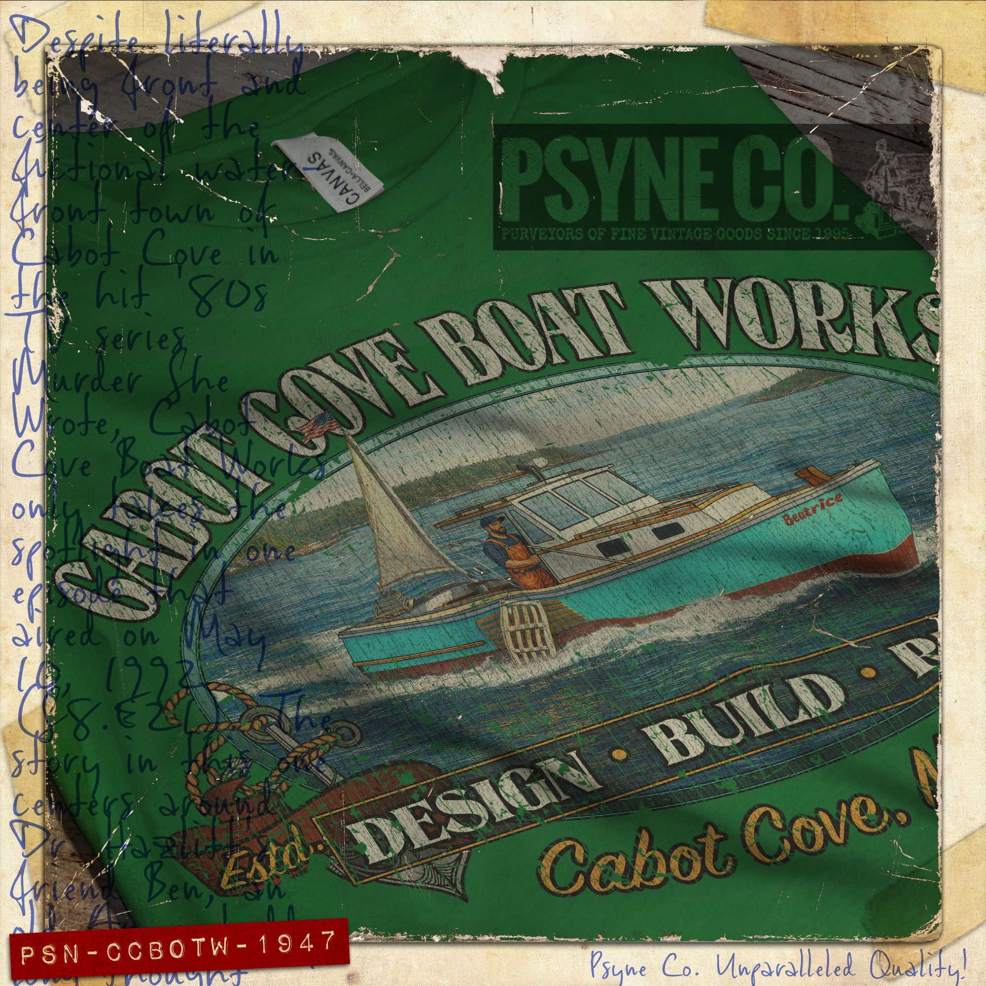 Cabot Cove Boat Works 1947 Vintage Men's T-Shirt