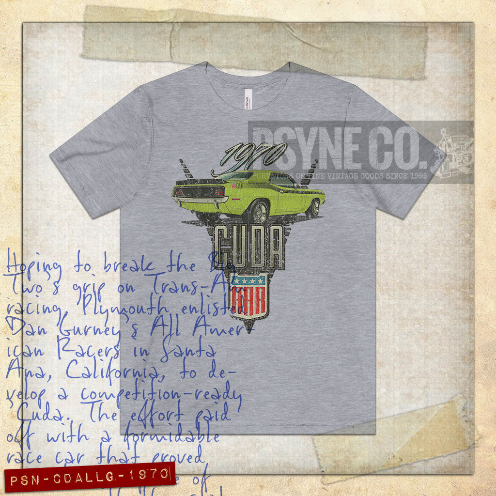 Cuda AAR Lime Light Green 1970 Vintage Men's T-Shirt