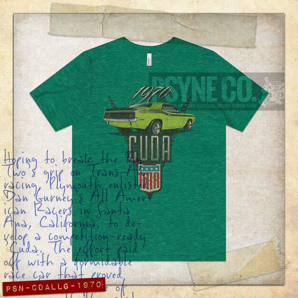 Cuda AAR Lime Light Green 1970 Vintage Men's T-Shirt
