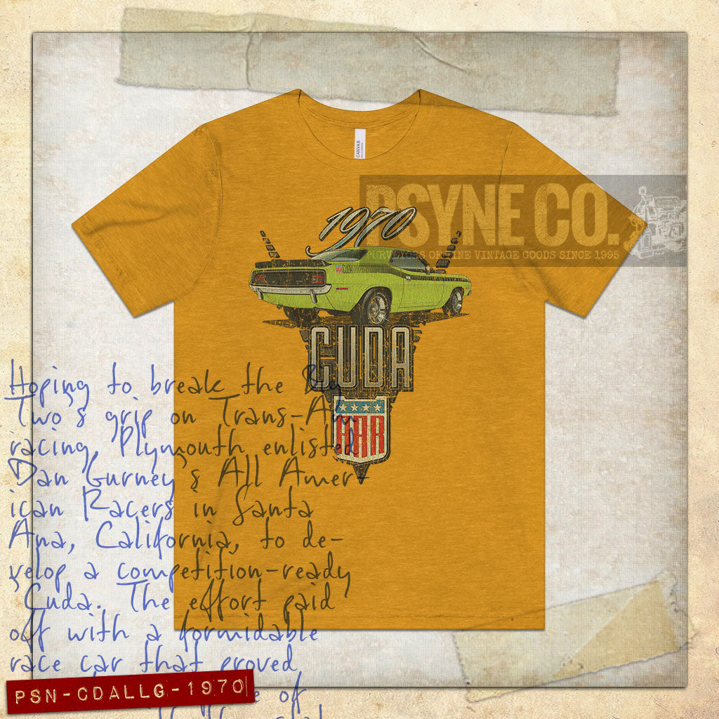 Cuda AAR Lime Light Green 1970 Vintage Men's T-Shirt
