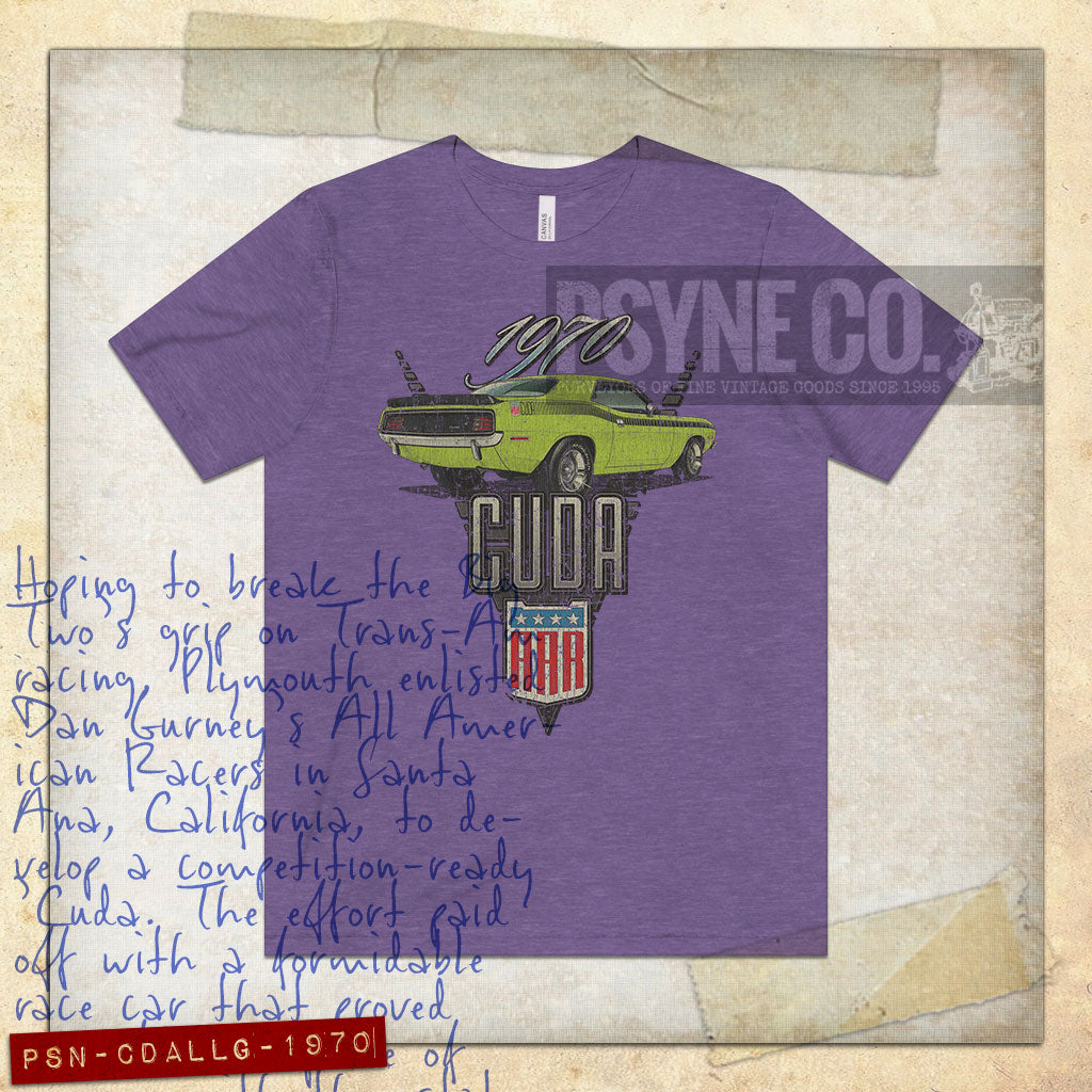 Cuda AAR Lime Light Green 1970 Vintage Men's T-Shirt