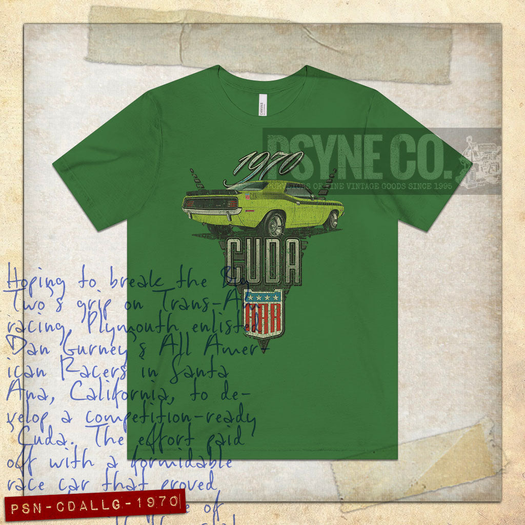 Cuda AAR Lime Light Green 1970 Vintage Men's T-Shirt