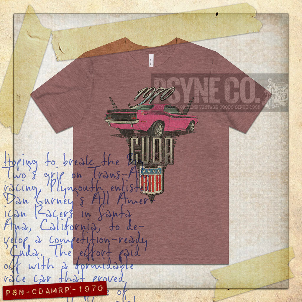 Cuda AAR Moulin Rouge Pink 1970 Vintage Men's T-Shirt