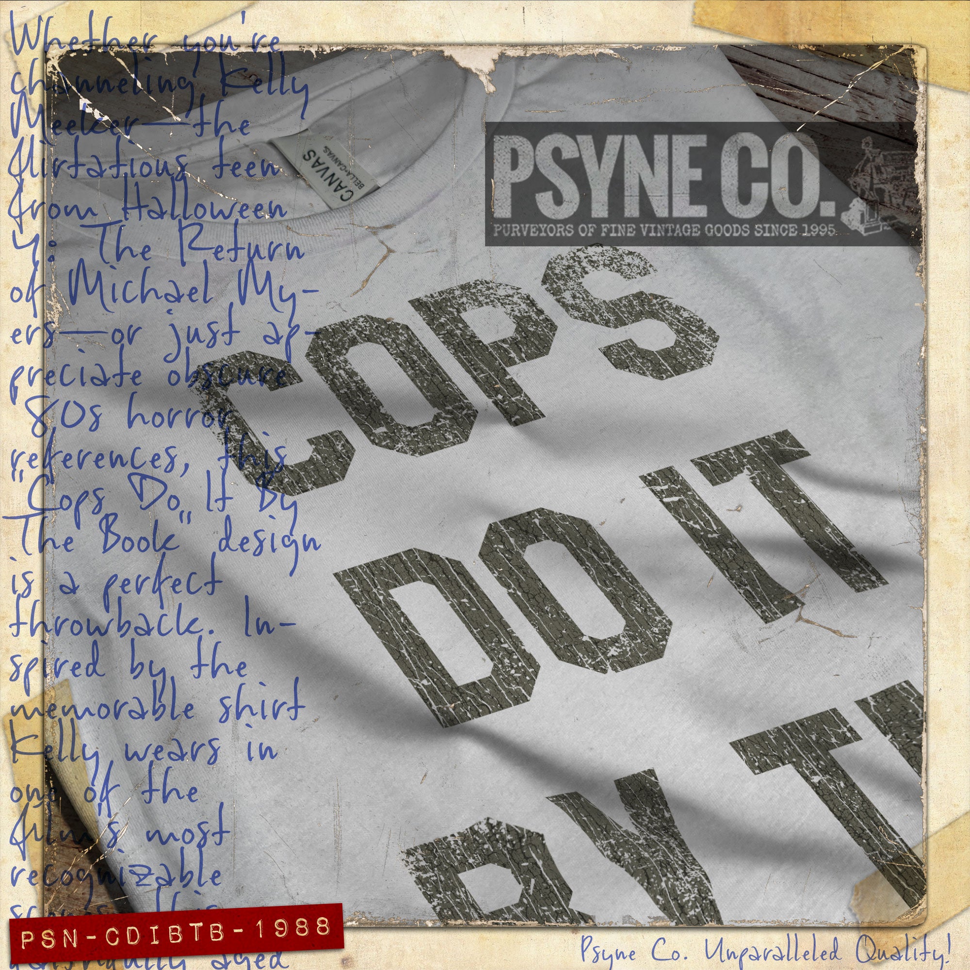 Cops Do It By The Book 1988 Vintage Men’s T-Shirt