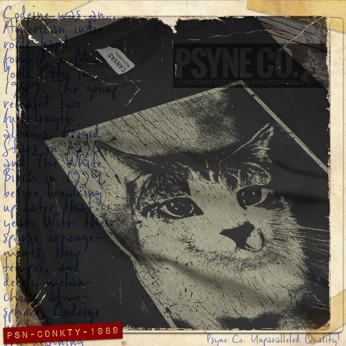 Codeine Kitty 1989 Vintage Men's T-Shirt