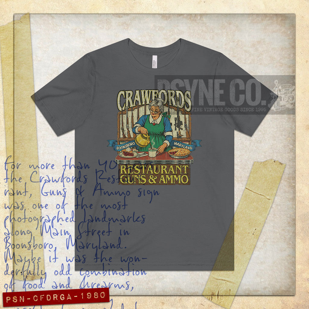 Crawfords Restaurant, Guns & Ammo 1980 Vintage Men's T-Shirt