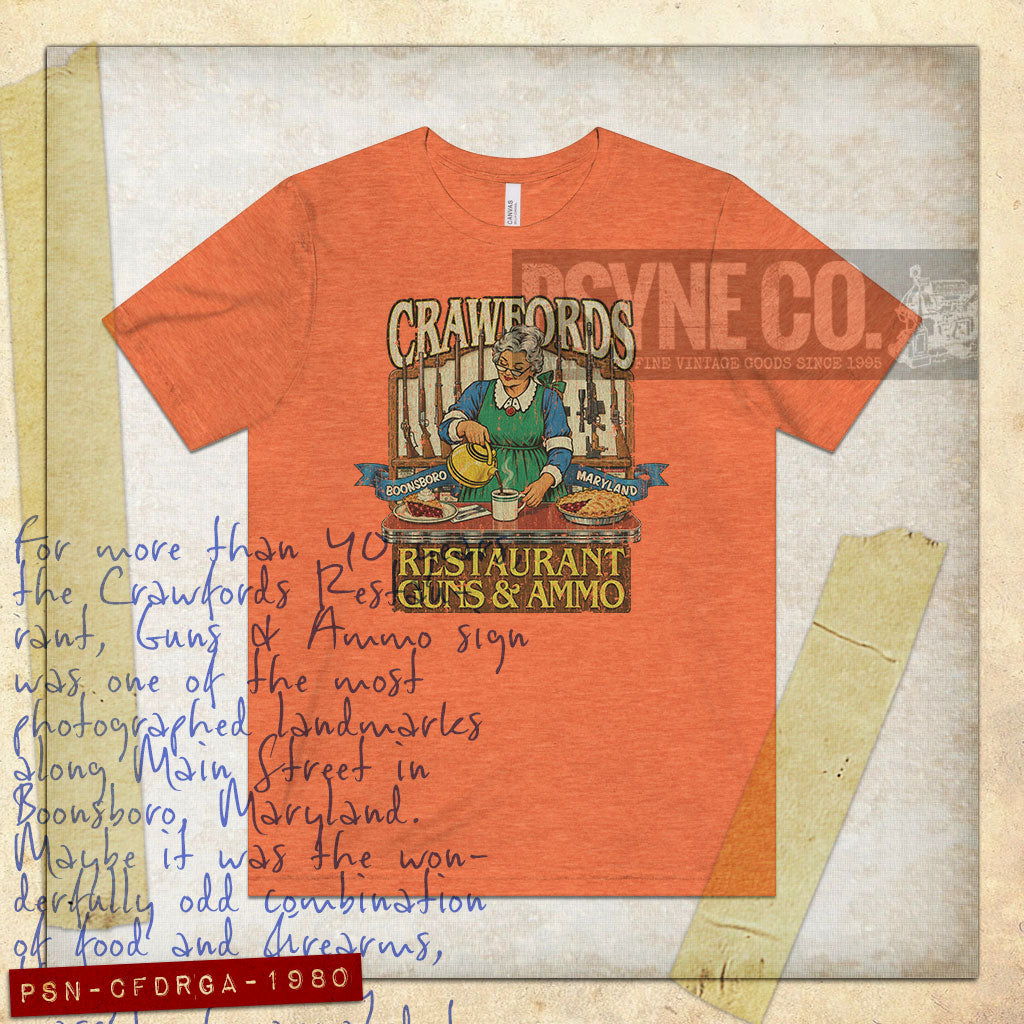 Crawfords Restaurant, Guns & Ammo 1980 Vintage Men's T-Shirt