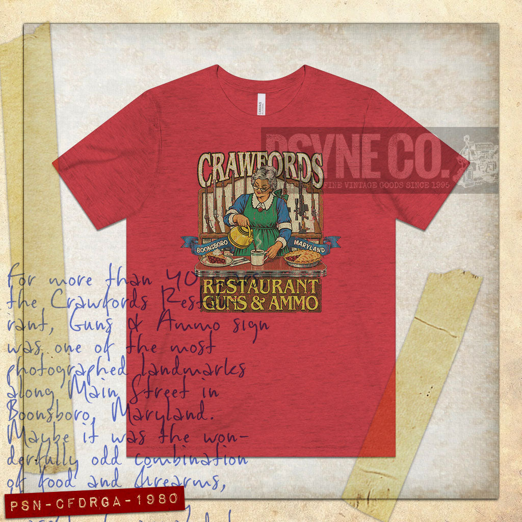 Crawfords Restaurant, Guns & Ammo 1980 Vintage Men's T-Shirt