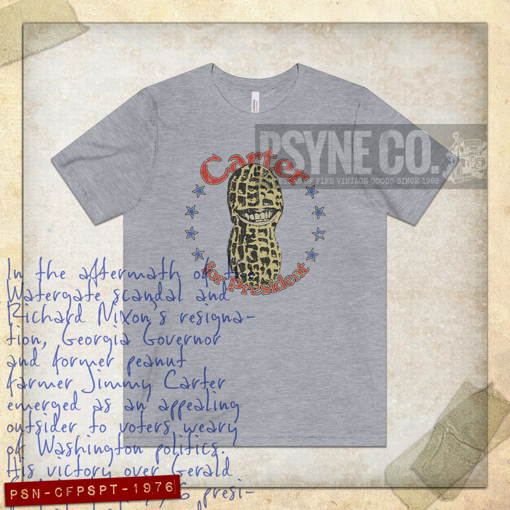 Carter For President Smiling Peanut 1976 Vintage Men's T-Shirt