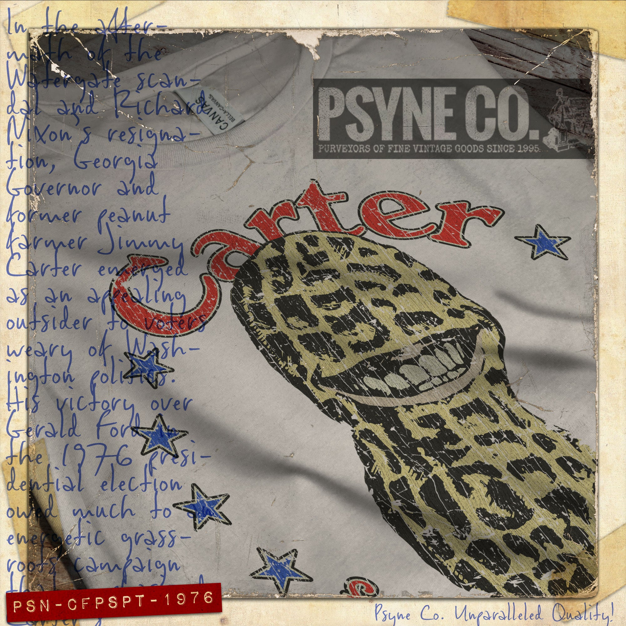 Carter For President Smiling Peanut 1976 Vintage Men's T-Shirt