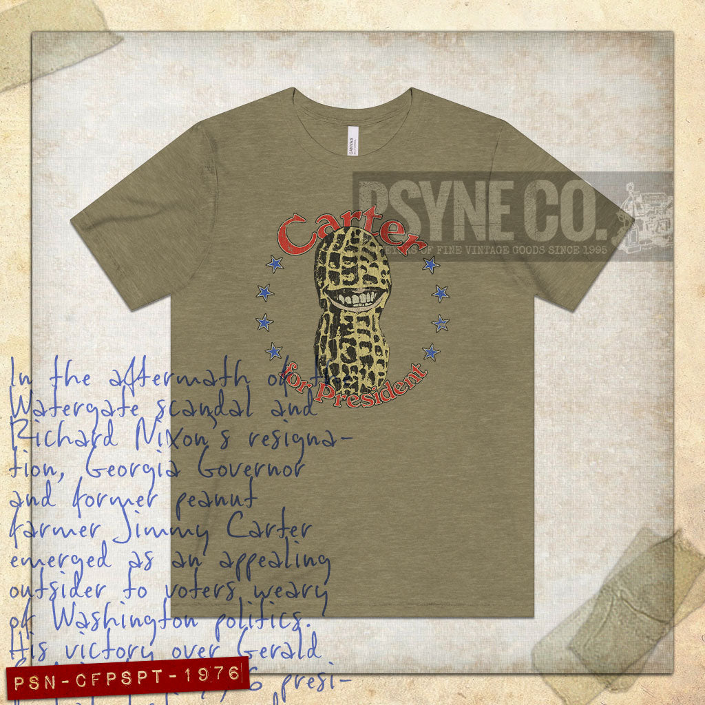 Carter For President Smiling Peanut 1976 Vintage Men's T-Shirt