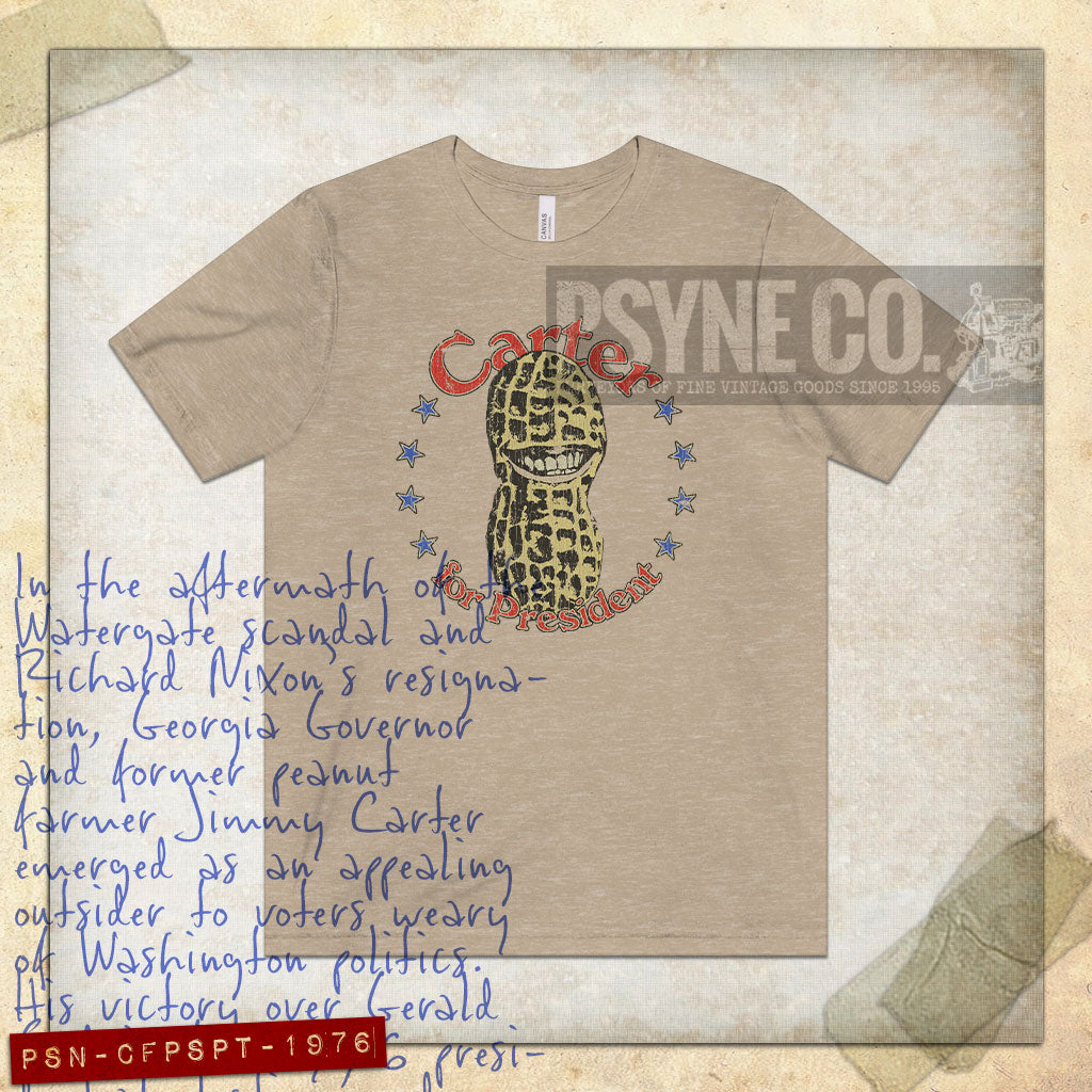 Carter For President Smiling Peanut 1976 Vintage Men's T-Shirt