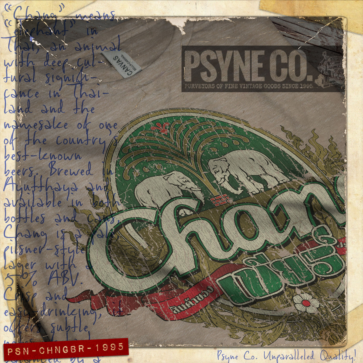 Chang Beer Thailand 1995 Vintage Men's T-Shirt