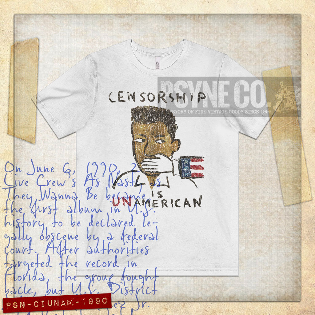 Censorship Is Unamerican 1990 Vintage Men's T-Shirt