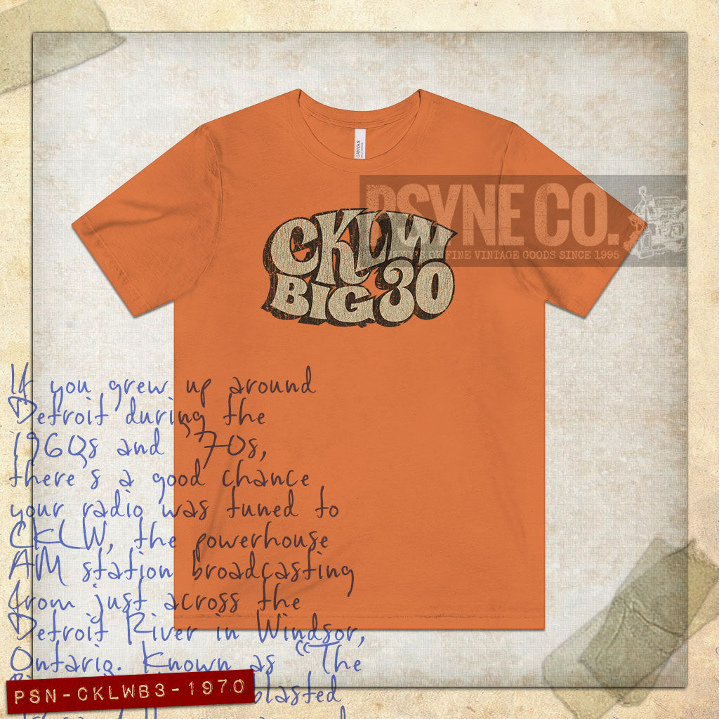 CKLW Big 30 Detroit 1970 Vintage Men's T-Shirt