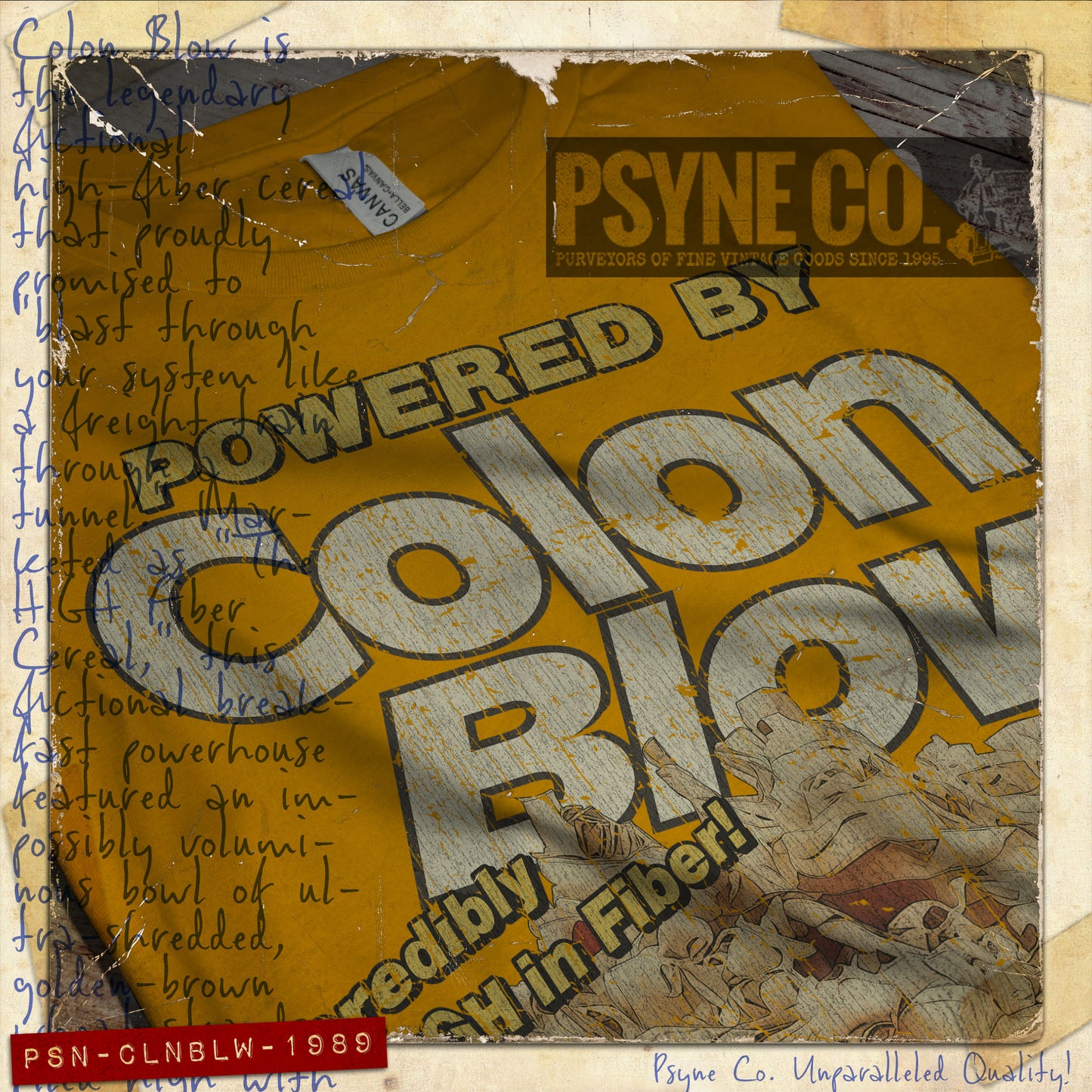 Powered by Colon Blow Cereal 1989 Vintage Men's T-Shirt