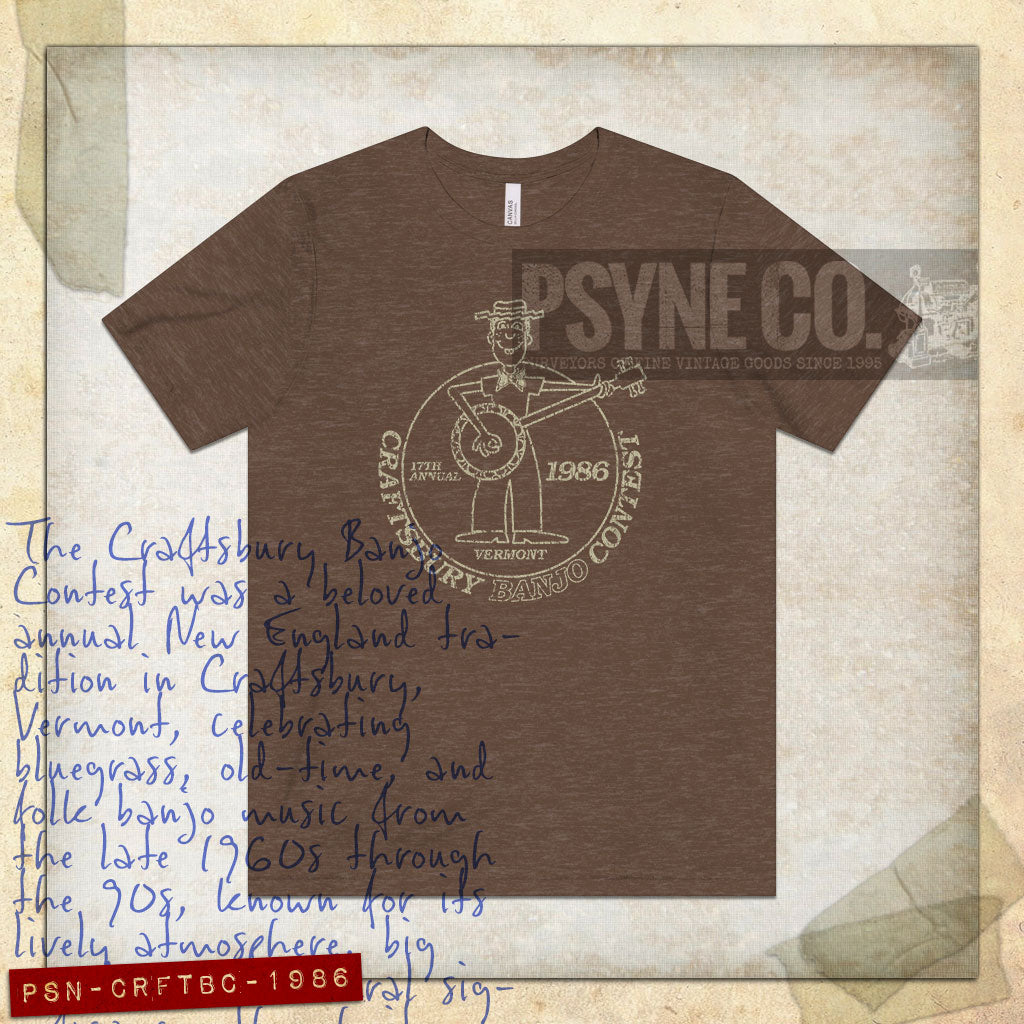 Craftsbury Banjo Contest 1986 Vintage Men's T-Shirt