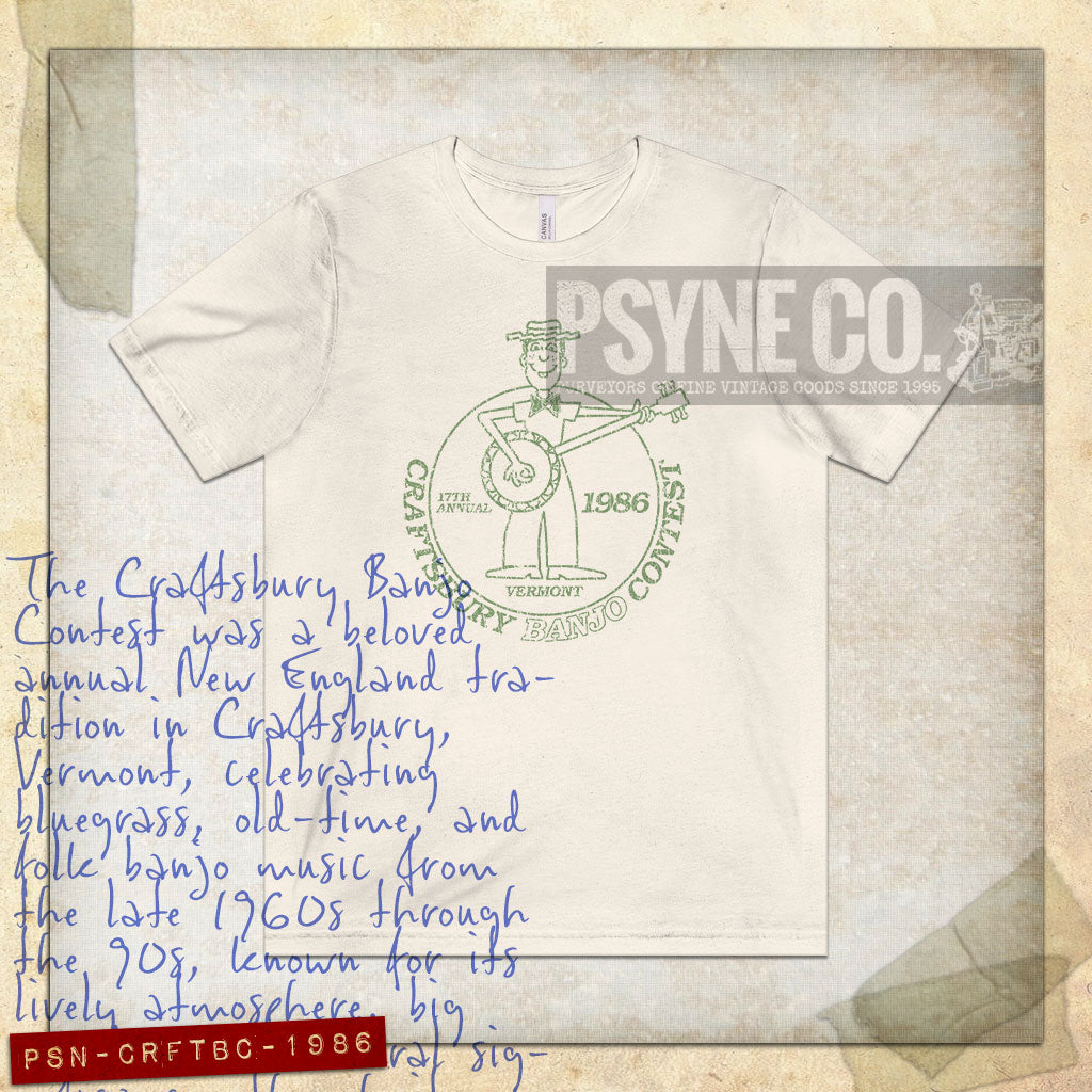 Craftsbury Banjo Contest 1986 Vintage Men's T-Shirt