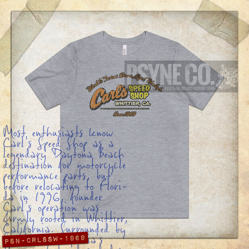 Carl's Speed Shop Whittier 1969 F/B Vintage Men's T-Shirt