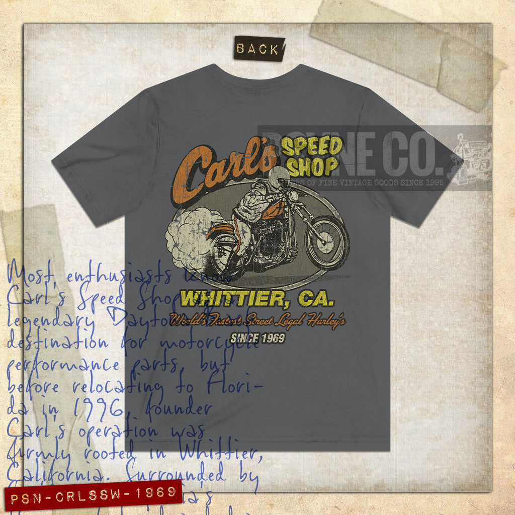 Carl's Speed Shop Whittier 1969 F/B Vintage Men's T-Shirt